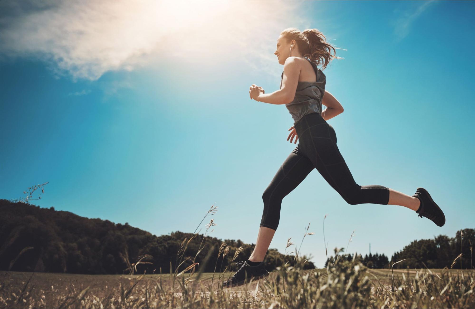 Woman Wearing Hearing Aids and Exercising
