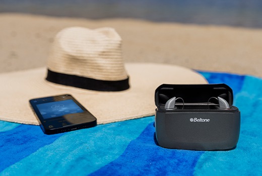 Beltone Premium Hearing Aid Charger at the Beach